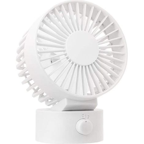 Osqi – Mini ventilateur de table silencieux USB – Vent puissant à double pales – Angle réglable 0° à 30° – Dimensions 102 x 79 x 138 mm (1/5)