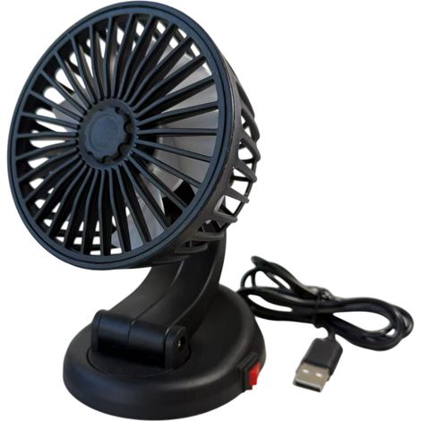 360° Rotating Car and Truck Fan with Adjustable Handle and 12V/24V Cigarette Lighter Plug (Model A) 5V USB Cable (Model B) (1/5)