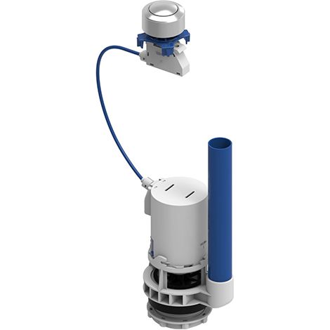 Edouard Rousseau – Mécanisme de chasse d'eau à bouton poussoir pour réservoir WC apparent – Finition chromée – Plastique anti-calcaire – Certifié NF
