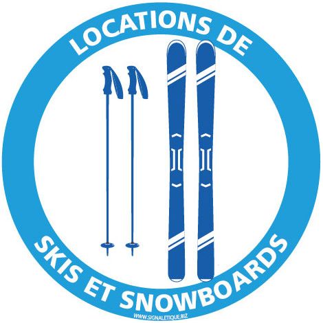 PANNEAU INFORMATION LOCATIONS DE SKI (H0396) - Plastique PVC 1,5 mm - Diamètre 125 mm