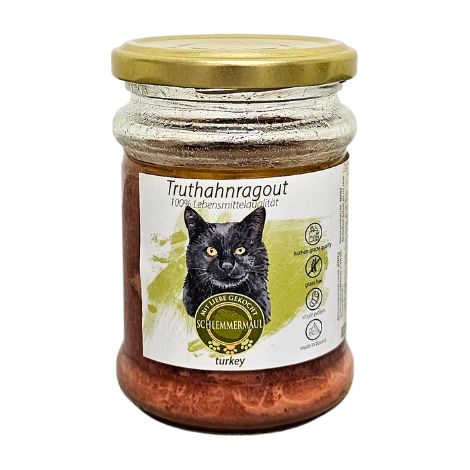 Ragù di tacchino 200 g Cibo monoproteico per gatti Allergie e intolleranze alimentari Schlemmermaul (1/2)