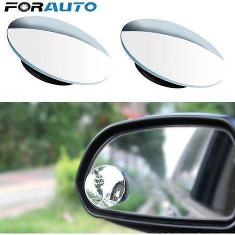2 rétroviseurs d'angle mort sans cadre à 360°, grand angle, ronds et convexes, accessoires auto (1/5)