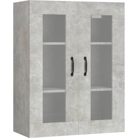 Buffet,Bahut,Armoire murale suspendue Gris béton 69,5x34x90 cm CFW71658 (1/5)