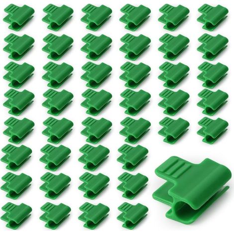 50 piezas de clips para invernadero de 11 mm, clips para película de invernadero, abrazaderas para invernadero, clips para varillas de tubo de invernadero, clips para aros de túnel de malla de plástic (1/5)