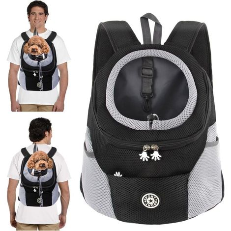Dog Backpack, Breathable Adjustable Waterproof Bottom Padded Shoulder Strap Foldable Dog Travel Backpack, Safety Hook MUMU (1/4)