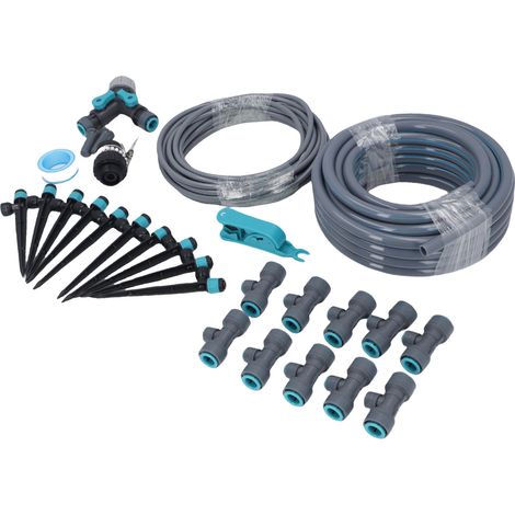 Kit arrosage goutte à goutte tuyau 10 m buse pulvérisateur réglable système irrigation plantes pour gazon jardin cour serre (1/5)