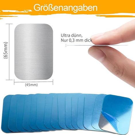 Packung mit 100 selbstklebenden Metallplatten – Metallplatten für Magnete – Sehr dünne Metallplatten – Edelstahl-Metallscheiben – Quadratische Metallplatten für (1/5)
