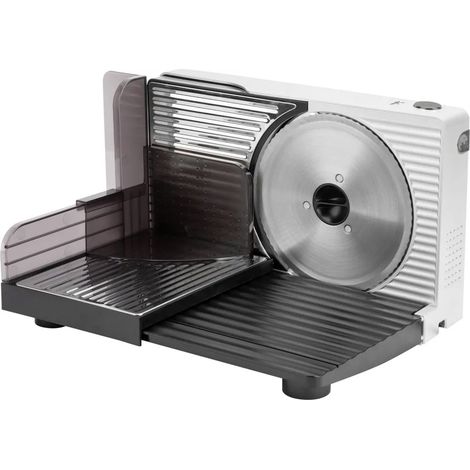 Cortadora eléctrica de alimentos Jata JECF1820 con cuchilla extraíble de acero inoxidable. 17 cm de diámetro. Regulador de groso