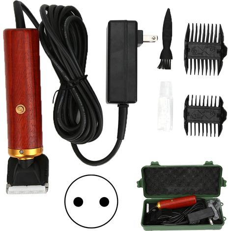 Tondeuse Électrique pour Poils d'Animaux, 55W AC 100-240V avec Prise UE et Manche en Bois de Rose (1/5)