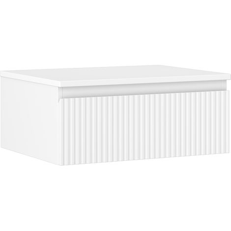 Mexen Rivel mobiletto da bagno sottolavabo 60 cm con piano, 1 cassetto, scanalato, bianco opaco - 91A20-06023-1-BFC01 (1/5)