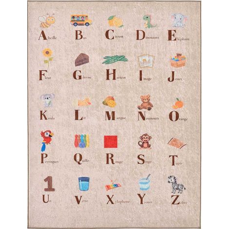 Tapis intérieur à poils courts Alix 736 beige 80 x 150 cm (1/4)