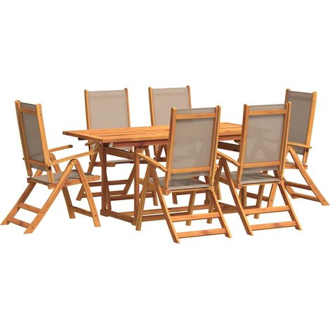 Maison Exclusive - Set Pranzo da Giardino 7pz Legno Massello di Acacia e Textilene