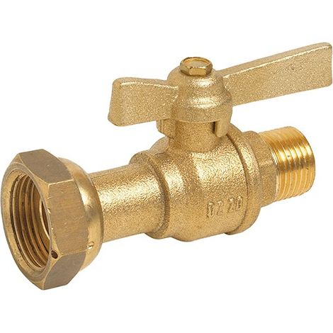Vanne et robinet laiton - Robinet compteur - écrou tournant - Manette papillon laiton 2/3-1/3 - MM 1/2''-1/2'' de Sferaco