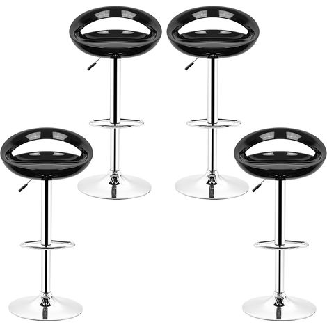 Aqrau 4 Tabouret de bar ABS de style européen décontracté simple noire (1/5)