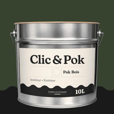 Peinture Bois Extérieur – POK BOIS - 10L - RAL 6020 - Vert oxyde chromique- Résistante aux intempéries - Ne s'écaille pas