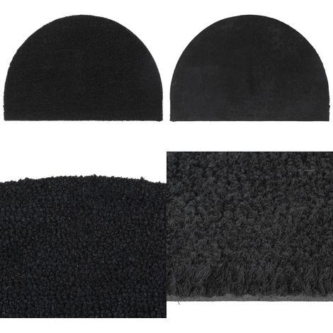 Fußmatte Schwarz Halbrund 40x60 cm Kokosfaser Getuftet - Kokosfußmatte - Eingangsmatte - Türklinse - Outdoor Matten - Rutschfest - Home & Living (1/5)