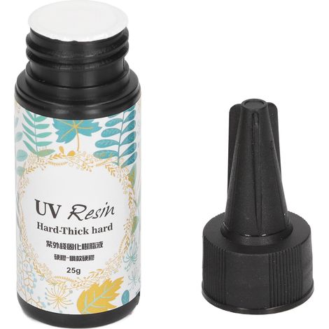 Colle résine UV transparente, dure et visqueuse, résine cristalline UV, colle époxy pour le bricolage, la fabrication de bijoux et la décoration artisanale, 25 g (1/5)