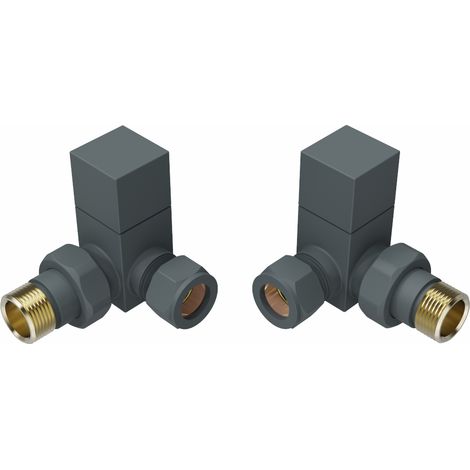 Corner Manual Square Valve for Bathroom Heated Towel Rail Radiator Anthracite (1/3)