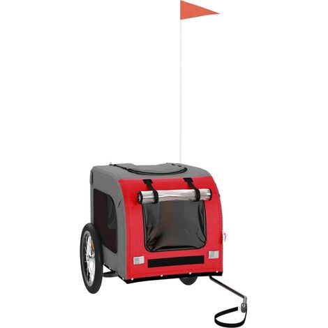 Pet Bike Trailer Red and Grey Oxford Fabric and Iron vidaXL