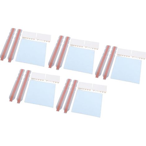 Lot de 5 bandes adhésives de filtre de confidentialité, bandes adhésives double face avec languettes de fixation coulissantes en plastique (1/5)