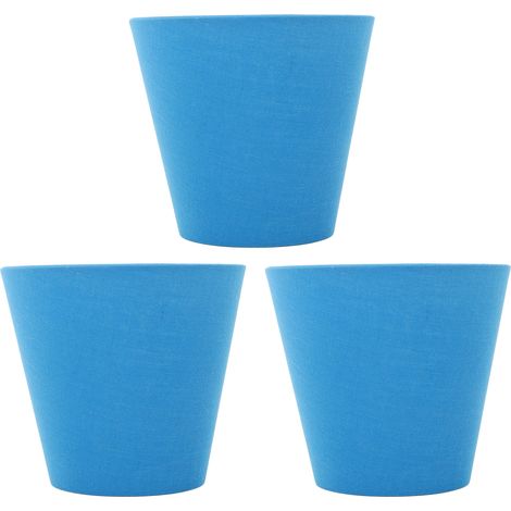 Lot de 3 abat-jour en tissu E14 innovants, style rétro bleu, avec cache-poussière intégré, pour lampe de chevet ou chambre. (1/5)