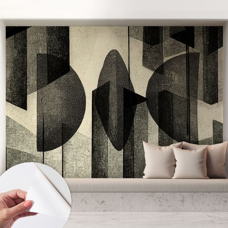 Papier peint adhésif décoratif avec colle pour salon chambre et bureau Installation rapide Formes géométriques 208x146 cm (1/5)