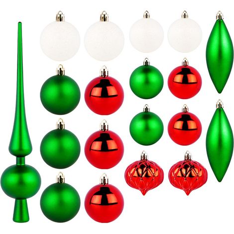 19 bruchsichere, farbenfrohe Weihnachtskugeln (Weihnachtsbaumkugel-Set) (1/4)