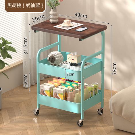 Support de sol portable à roulettes pour cuisine et chambre, étagère de rangement multi-niveaux à 4 étages, chariot de stockage pour snacks et téléphone portable