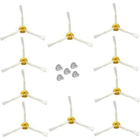 Spazzola laterale per iRobot Roomba serie 500, 600 e 700 (rossa, 10 pezzi, spazzola laterale a 3 bracci) (1/5)