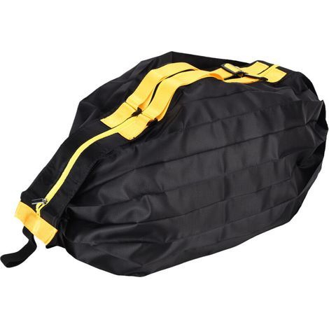 Sac cabas élégant et réutilisable en toile Oxford, portable, pliable, grande capacité, imperméable, noir pur. (1/5)