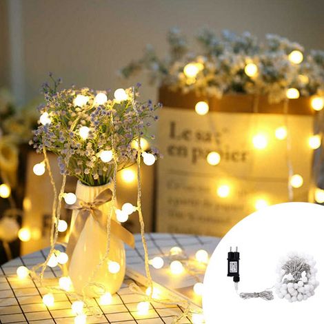 Catena decorata con 160 Led a mini sfere luminose Bianco Caldo 16 metri con cavo trasparente Wisdom (1/4)