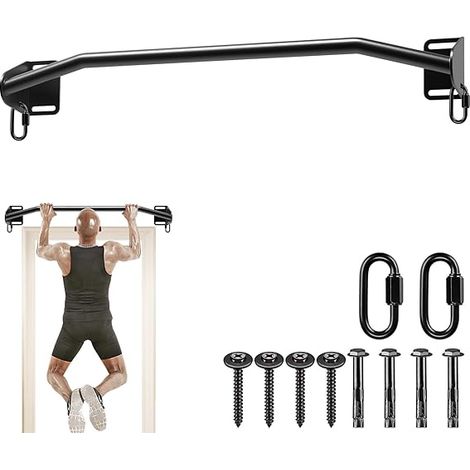 Barre de traction murale de 36 pouces, barre de tractions multifonctionnelle, barre de porte portable pour entraînement, système de gym domestique pour l'entraînement corporel (1/5)