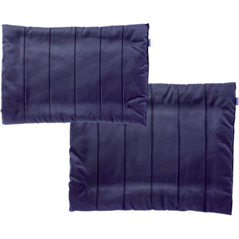 70x50, Blau: Gesteppte Daslo Polsterung mit Polyfill 400g Set 4 Stück 70x50 cm