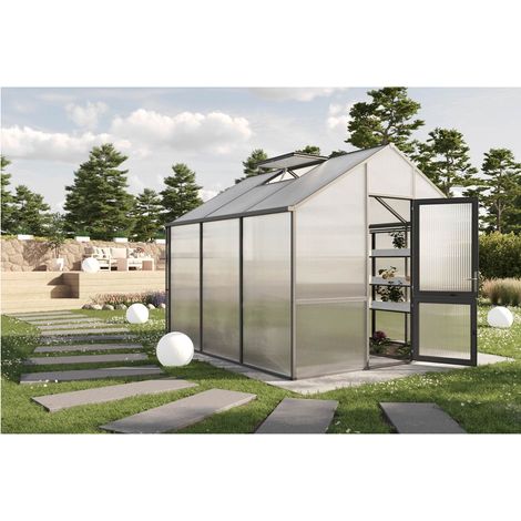 KGT Gewächshaus "Dahlie III", anthrazit-grau, 10 m², 16 mm HKP (1/3)