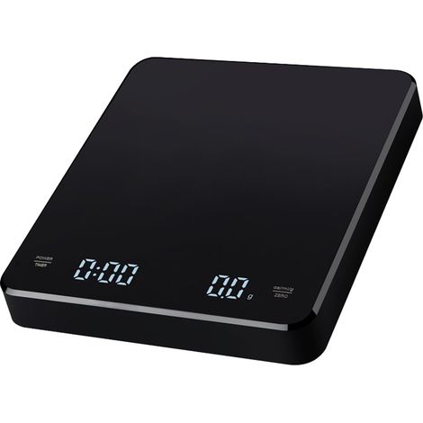 Wiederaufladbare digitale Küchenwaage mit LED-Anzeige, ideal zum Backen, Kaffeekochen und Kochen. Misst in Unzen, Millilitern und Gramm. Maximale Belastung: 3 kg.