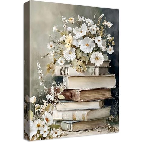 Leinwandbild Vintage Blumenbücher 30L x 40B cm Vintage Blumenbücher (1/5)