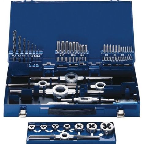 JUEGO DE HERRAMIENTAS DE ROSCAR M3-M12 44 UDS. HSS CASETE ME
