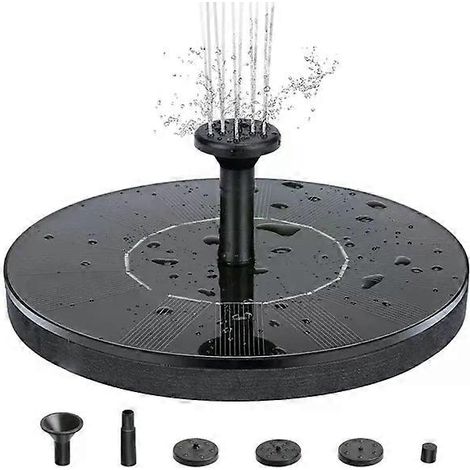 Fontaine à eau solaire 13 cm noire (1/5)