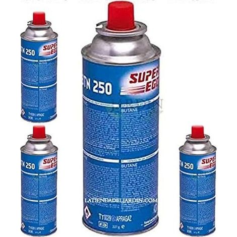 4 Stück SuperEgo 220 g Butan-Gaskartuschen für Brenneröfen, Gaskartuschen Camping, Zylinder (1/5)
