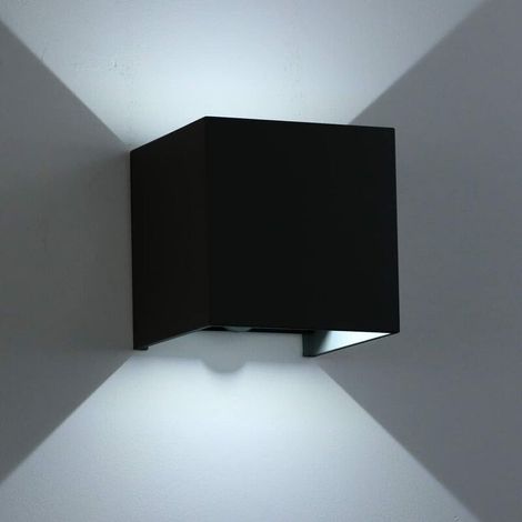 applique murale extérieure détecteur de mouvement 12W éclairage mural LED, IP65, capteur de lumière murale pour jardin/couloir/chemin, 6000K Blanc Froid, Noir (1/5)