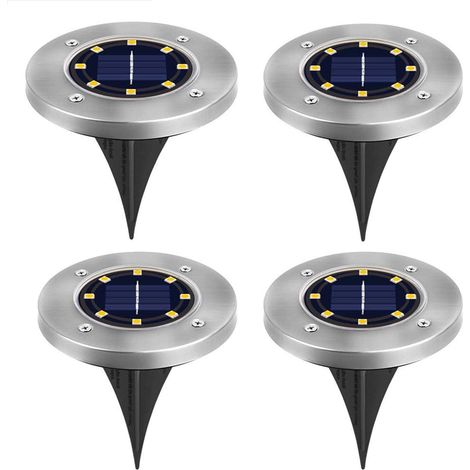 8 Fioriere solari a LED per giardino, prato, terrazzo, cortile, 4 pezzi, bianche (1/5)