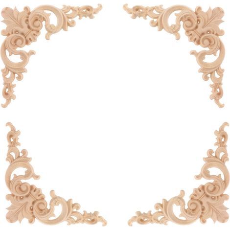 Stücke mit den Maßen 11,5 x 11,5 cm, Eckintarsien aus Massivholz, unbemalt, für Möbel und Wohnaccessoires (C-073) – 11,50 x 11,50 x 1,00 cm (1/4)