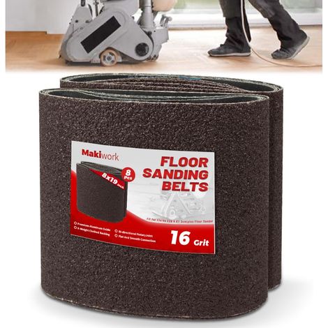 Lot de 6 Bandes Abrasives 200x480 mm Grain 16 – Corindon (Oxyde d’Aluminium) – pour Ponceuse à Parquet et Ponceuse à Bande – Rénovation Sol Bois (1/5)