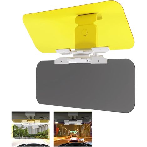 2 en 1 Pare Soleil Voiture Bandeau Pare Soleil Réglable Accessoires Auto Jour et Nuit Conducteur Anti Eblouissement Extension Brise Avant pour Conduite Sûre un Filtrage des Rayons UV (1/5)