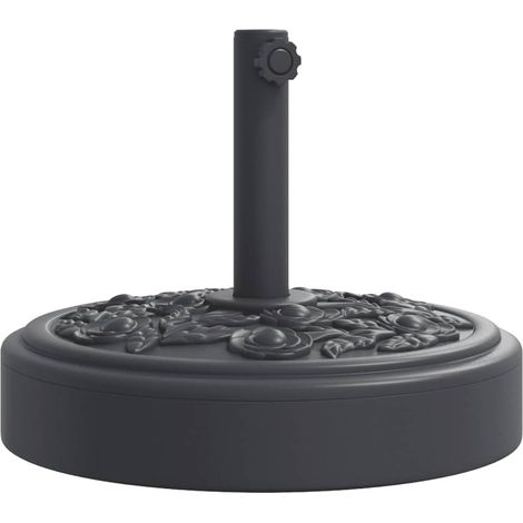 Base de sombrilla redonda 45 x 35 cm 25 kg diseño floral terraza jardín en negro PE 020056643