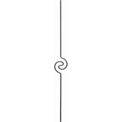Barreau lisse avec vague centrale - Hauteur 1200mm Largeur 130mm rond Ø12mm - Fer forgé - À souder - DECO FER FORGE