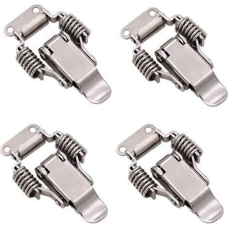 4-Piece Stainless Steel Clamping Latch, Quick Release Tool for Boxes, Drawers and Cabinets (1/4)