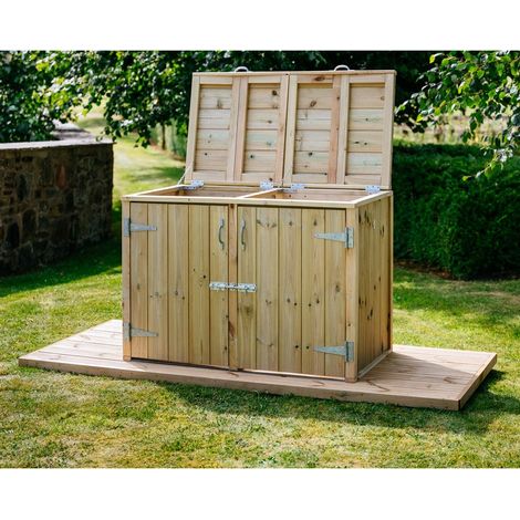 Dutton Dustbin Store Double - Timber - L64 x W122.5 x H88 cm