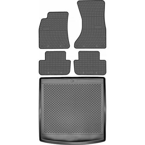 Juego de alfombrillas de goma para coche y maletero para Audi A4 B8 Kombi (2007-2015).