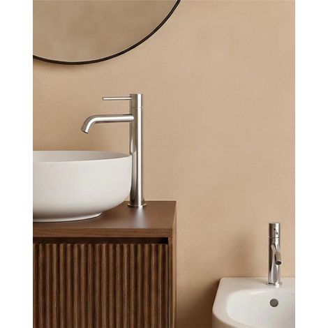 Exagonshop Coppia rubinetti lavabo alto e bidet senza scarico
